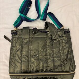 NEW Green Quilted Tote Bag